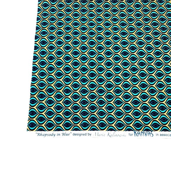 Golden Eye Peacock Teal Fat Quarter Fabric Square 100% Cotton 18" x 21" Minimum - Picture 3 of 7